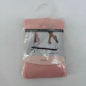 Freestyle Danskin Girls Sz 12-14 Pink Footless Tights Dance Ballet